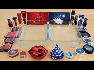 Red vs Blue - Mixing Makeup Eyeshadow Into Slime Special Series 217 Satisfying Slime Video