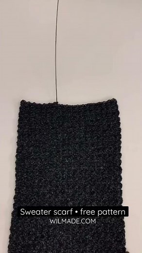 Crochet sweater scarf - free pattern size S - 5XL