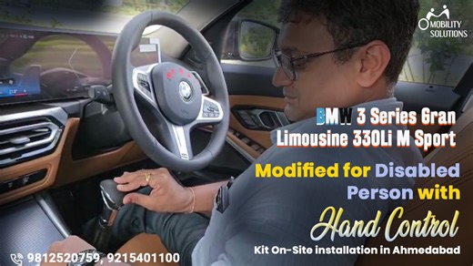 #bmw3series modified for DISABLED person with Hand Control Kit On-Site Installation in #ahemdabad 🚙*BMW 3 Series Gran Limousine 330Li M Sport - Modified for a Disabled Driver* Mobility Solutions - a *Karnal, Haryana-based government authorised company* for car modifications for persons with disabilities - successfully completed the *on-site installation of a Hand Control Kit* in *Amit Ji's BMW 330Li* right here in **Ahmedabad** Their *certified technicians* travelled all the way from Haryana to