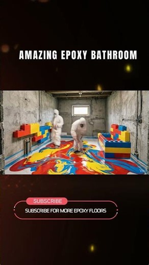 Amazing LEGO Bathroom Epoxy Floor Transformation 🧱✨