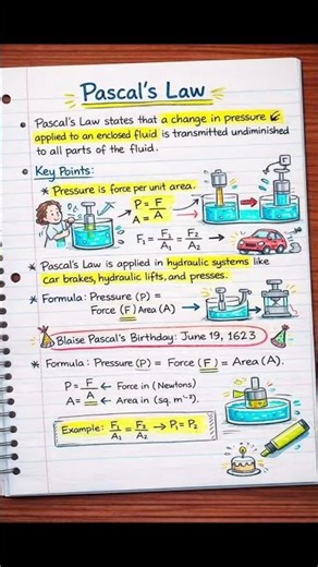One Formula = Full Chapter Done 📚 | Pascal’s Law