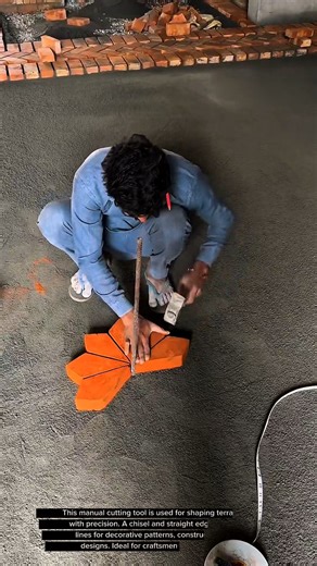 Brick & Terracotta Manual Cutting Tool (Chisel + Straight Edge Guide)