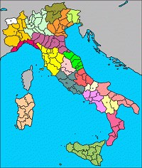 Le Regioni Italiane (per mettere nel mappa)