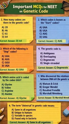 what is Genetic code ?? learn through the question, answer|#genetics #education#neet#ytshort#shorts