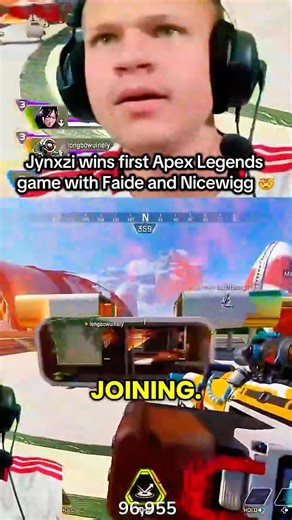 Jynxzi wins first Apex Legends game with Faide and Nicewigg 🤯 #jynxzi #apex #clips