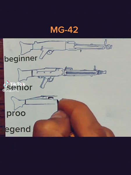 Detailed MG42 Drawing Tutorial for Beginners and Seniors