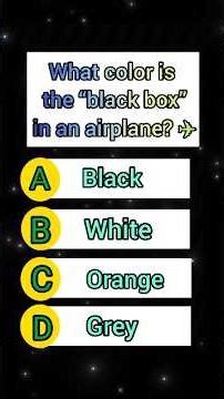 What color is the black box of an airplane? English GK challenge video। #quiz #usa #gk