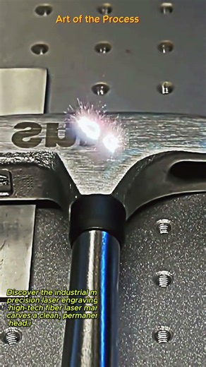 Industrial Steel Hammer Laser Engraving Process #worker #process #laser #engraving #factory