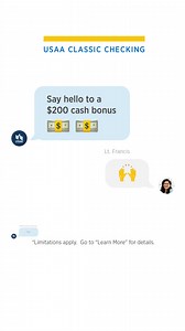 122K views | Only USAA members get $200 when they apply and open their first* USAA Classic Checking account and set up a qualifying direct deposit.* Limitations apply. Go to “Learn More” for details. | USAA | Facebook