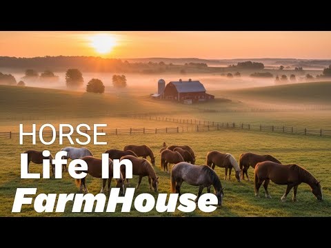 Farm Horses Life: A Day in the Horse Farm • Real Care, Work & Bonding.