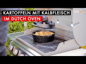 KARTOFFELN MIT KALBFLEISCH IM DUTCH OVEN / CANAKHI / IM GASGRILL / dutch oven petromax