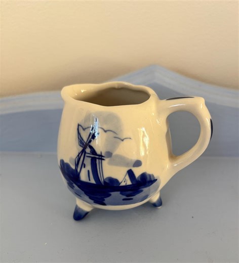 Vintage Delft Blue Creamer – Hand-painted Windmill, Tripod Feet - Etsy