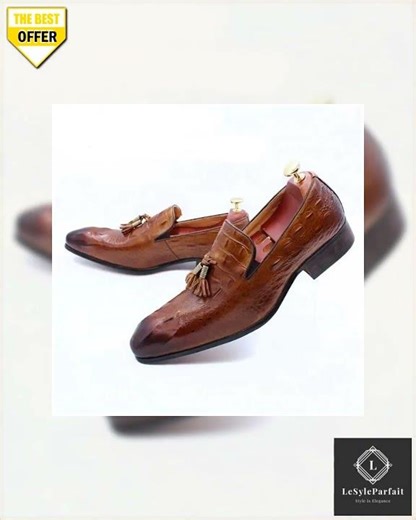 Luxury Leather Loafer Shoes With Tassels