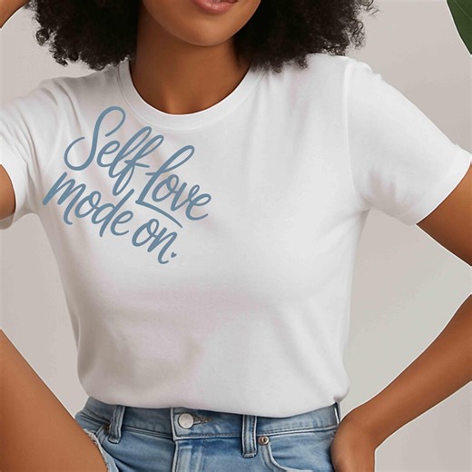 Self Love Mode on – Pastel Blue Cursive Handwritten Typography – Minimalist PNG Transparent Background - Etsy