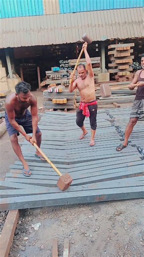 PURE ADRENALINE! 30kg Hammer vs Glowing Steel #rollingmill #steelmill #industrial #steelindustry