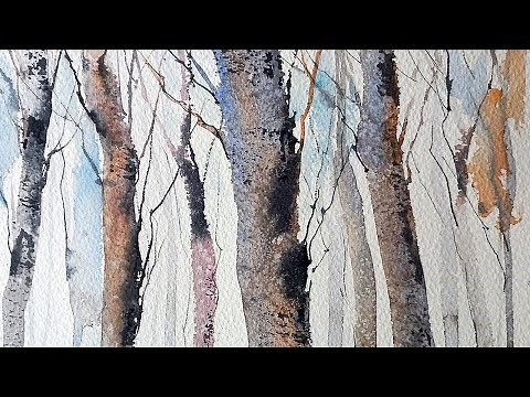 Creating Vibrant Tree Textures in Watercolor