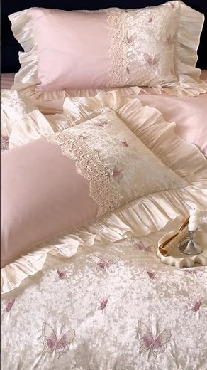 Romantic Pink Princess Style Long Staple Cotton Velvet Duvet Cover Set