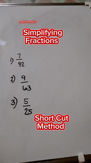 14K views · 163 reactions | Simplifying Fractions short cut for fast learners. #mathematics #simplify #reels #fractions | Math Fannatics | Facebook