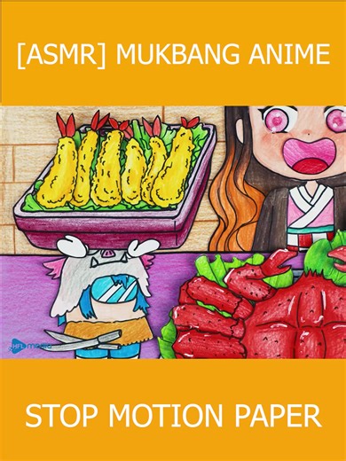 Anime Mukbang with ASMR | Stop Motion Paper Animation