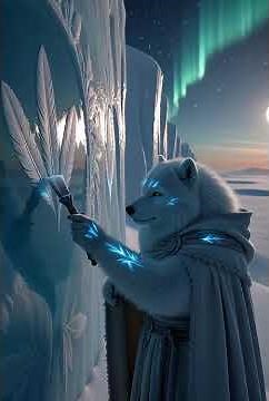 Arctic Wolf Monk – Painting a Giant Ice Mural