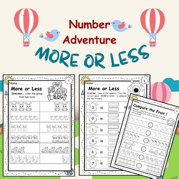 Fun with Numbers: More or Less – 7 Pages (Kindergarten–Grade 1)