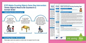 Early Years Maths Counting Objects Same-Day Intervention Plan: Thinks Objects Need To Be Counted In a Certain Order