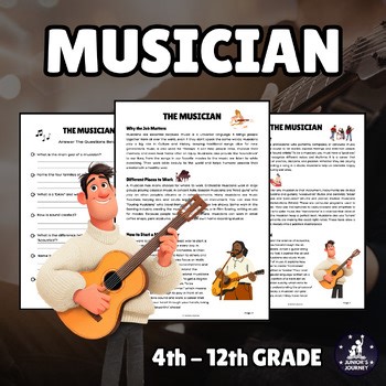Musician Reading Comprehension | Career Exploration Worksheet