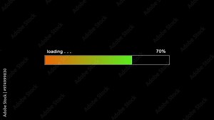 Simple Loading bar screen progress animation. Progress loading bar 0-100 percent.