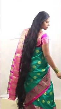Long Hair Goals: Indian Woman in Saree with 5ft Hair Unveiling! |Massive Bun to 5ft Long Hair Reveal
