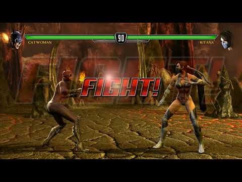 MK VS DC Battles Catwoman VS Scorpion and Kitana #mortalkombat #catwoman #mkvsdc
