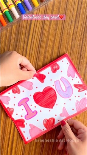 Easy Last Minute Valentine's Day Card💌 #shorts #valentinesday #youtubeshorts