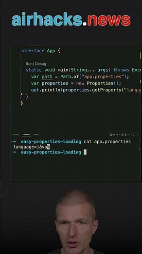 Easy Properties Loading #java #shorts #coding #airhacks