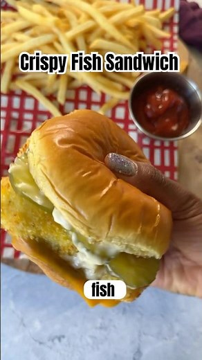 Crispy Fish Sandwich made at home and healthier in the air fryer. #summeronshorts
