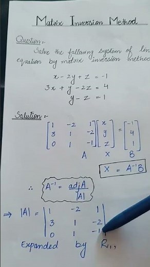 Matrix Inversion Method | Matrices | Mathematics #shorts #universitymath #mathematics
