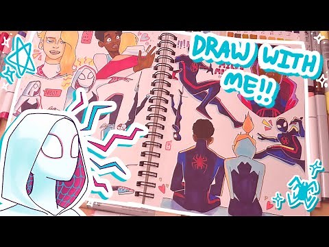sketchbook session ☆ drawing miles and gwen from SPIDERVERSE!