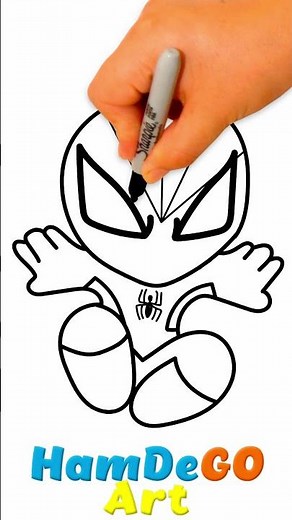 ✍️ How to draw SPIDER MAN KAWAII | 🎨Cómo dibujar a Spider Man Kawaii paso a paso