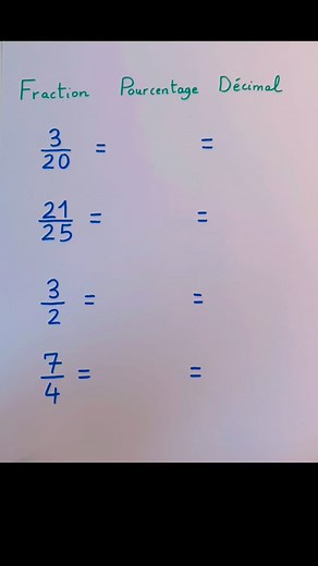 39K views · 117 reactions | Fraction - Pourcentage - Décimal. #maths #mathematiques #mathematics #revision #mathematics #astucemaths #fractions #brevet #pourcentage #pourtoi | Friaacademy | Facebook