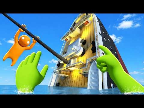 Surviving a SINKING SHIP as Gang Beast Fighters in VR