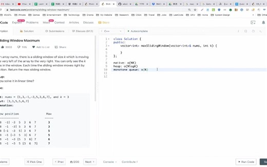 【LeetCode】239. Sliding Window Maximum