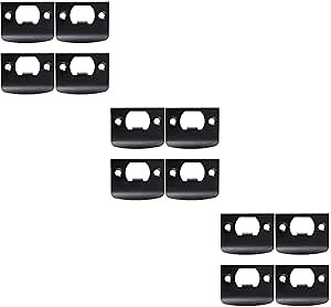 12PCS Door Strike Plate Black, Black Deadbolt Strike Plate, Stainless Steel Deadbolt Covers Door Reinforcement Kit