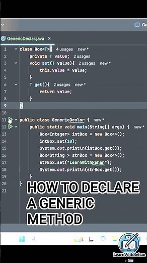 🔥 Java Generics Explained: How to Declare a Generic Method in Java | Easy & Clear Tutorial #coding
