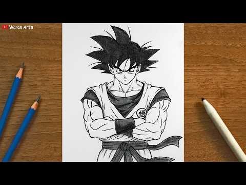 Easy Anime Drawing || How to Draw Goku Step by Step || Dragon Ball Z Drawing Tutorial for beginners