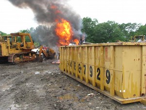 Front-End Loader Truck Engulfed in Flames w/video