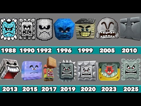 Evolution of Thwomps in Nintendo Games (1988-2025)