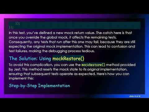 How to Reset a Spy or Mock in Jest for Uninterrupted Test Cases
