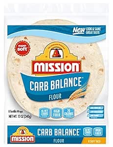 Mission Soft Taco Whole Wheat Tortillas, Whole Grain, High Fiber, Trans Fat Free, Medium Size, 10 Count