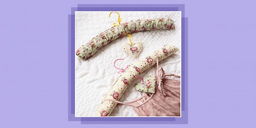 Sew these padded coat hangers for a softly-scented wardrobe