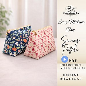 Easy Makeup Bag Sewing Pattern PDF, Zipper Pouch Tutorial, Beginner Friendly, Step by Step Instructions + Video, Instant Download - Etsy Australia