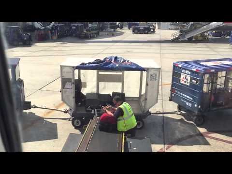 American Airlines Baggage Loading onto the Plane