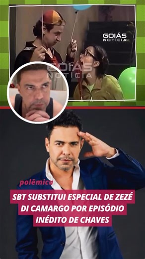 Goiás Notícia on Instagram: "O SBT anunciou que não exibirá o especial de Natal “É o Amor”, de Zezé Di Camargo, e colocará no ar um episódio inédito de “Chaves” na TV aberta. A atração, intitulada “Fim de Ano do Chaves”, será exibida na quarta-feira, 17, logo após o Programa do Ratinho, e mostra uma confraternização na vila que termina em confusão entre os personagens. A mudança ocorre após a emissora decidir cancelar o especial do cantor, mesmo depois de um pedido público de desculpas, em mei
